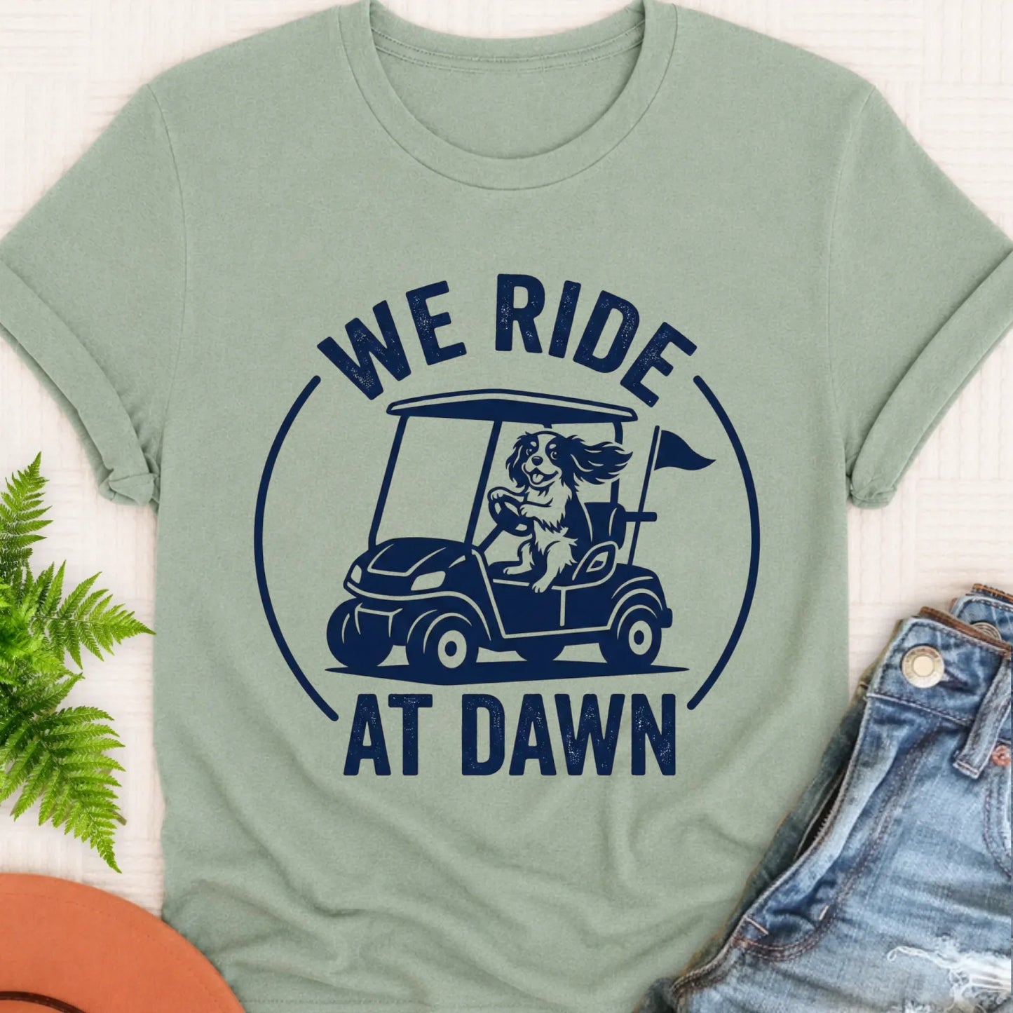 Cavalier King Charles Golf Cart Unisex TShirt Bay