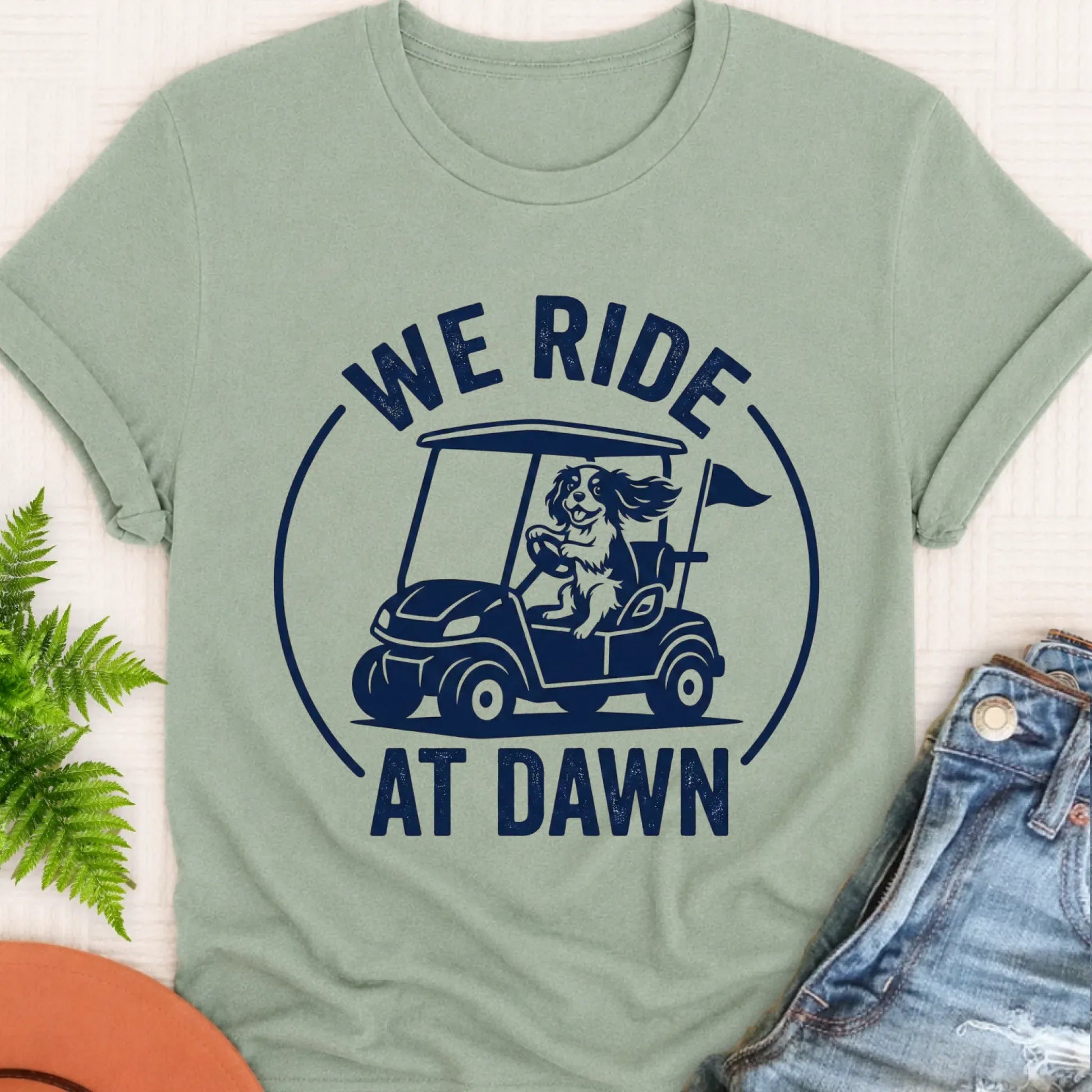 Cavalier King Charles Golf Cart Unisex TShirt Bay