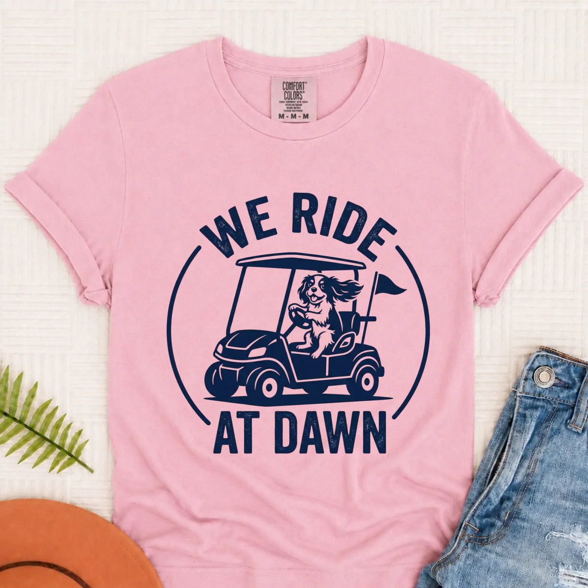 Cavalier King Charles Golf Cart Unisex TShirt Blossom