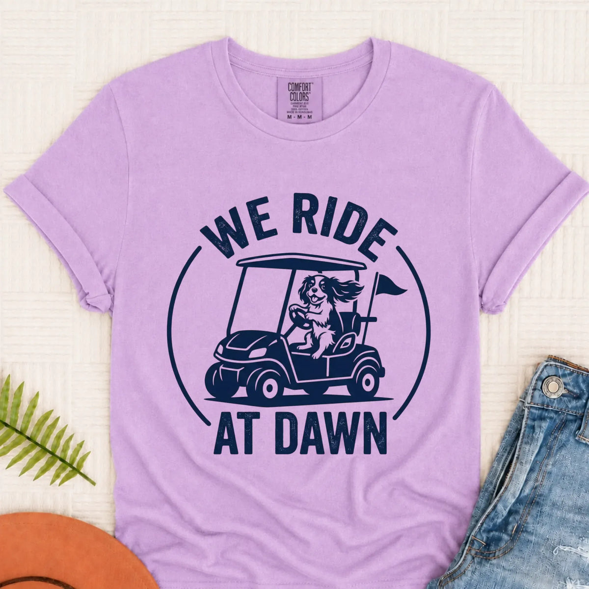 Cavalier King Charles Golf Cart Unisex TShirt Orchid