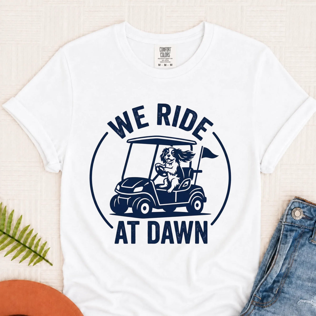 Cavalier King Charles Golf Cart Unisex TShirt White