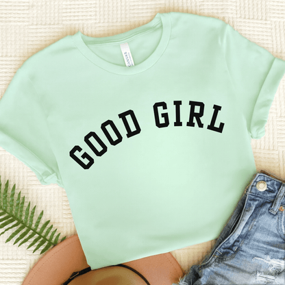 Dachshund Good Girl Unisex TShirt Heather Mint