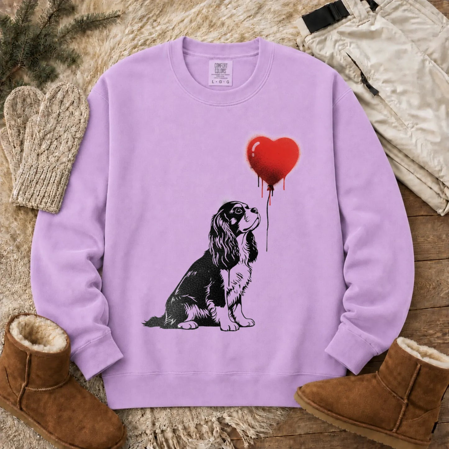 Sweatshirt Orchid / S Cavalier King Charles Graffiti Heart Unisex Sweatshirt