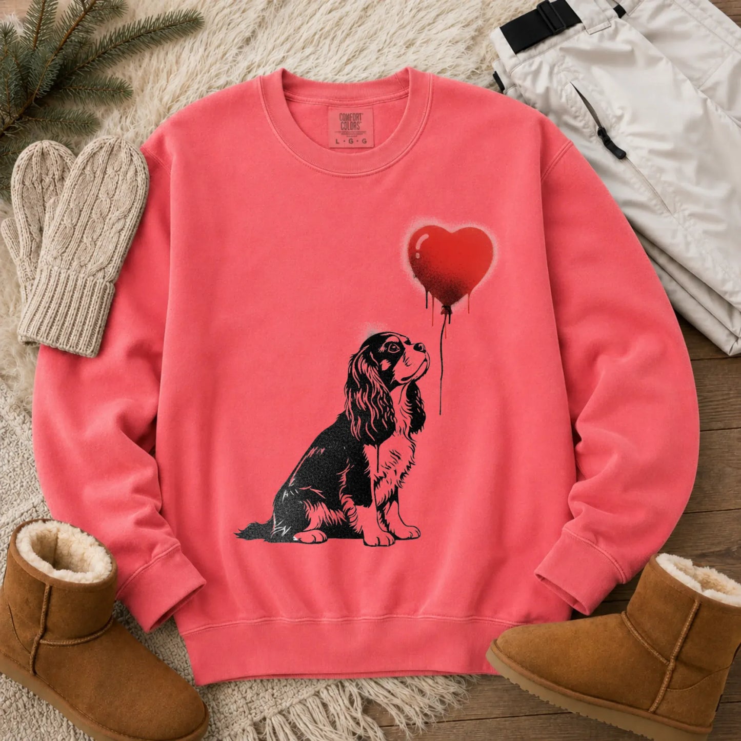 Sweatshirt Watermelon / S Cavalier King Charles Graffiti Heart Unisex Sweatshirt