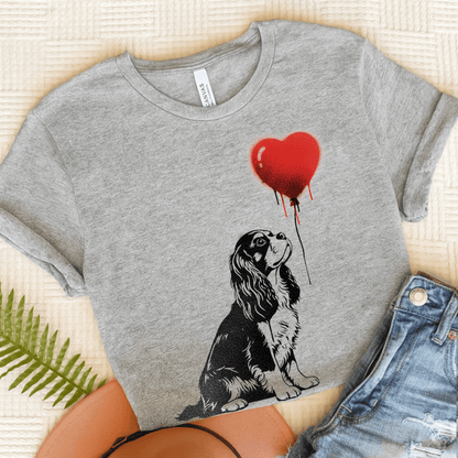 Cavalier King Charles Graffiti Heart Unisex Tshirt Athletic Heather