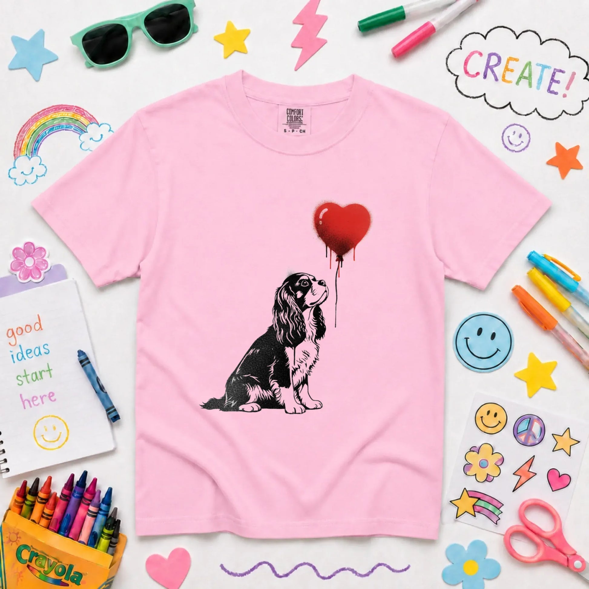 Youth Tshirt Blossom / XS Cavalier King Charles Graffiti Heart YOUTH Unisex Tshirt