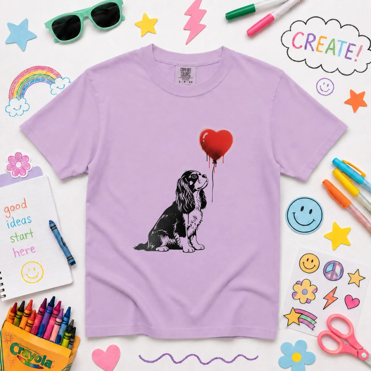 Cavalier King Charles Graffiti Heart YOUTH Unisex Tshirt NEW Youth Midweight Tee Orchid