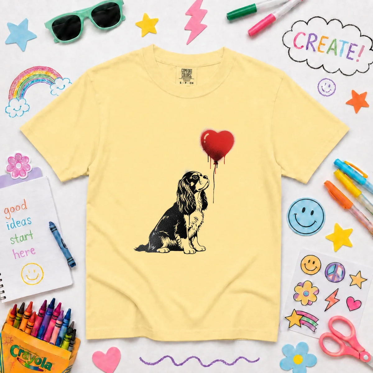 Cavalier King Charles Graffiti Heart YOUTH Unisex Tshirt NEW Youth Midweight Tee Butter