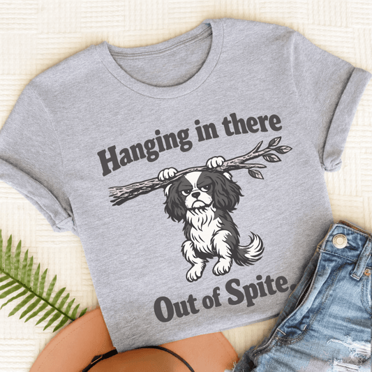 T-Shirt Sport Grey / S Cavalier King Charles Hanging In There Unisex TShirt