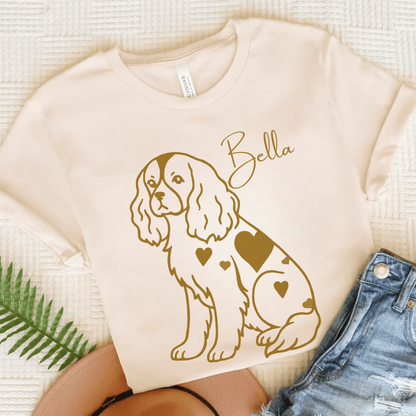 Cavalier King Charles Heart Dog TShirt Natural