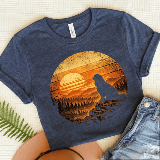 Cavalier Hiking Sunset Unisex TShirt Heather Navy