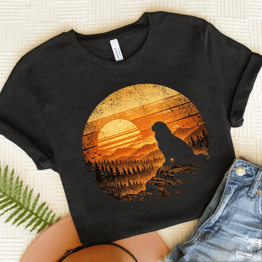 Cavalier Hiking Sunset Unisex TShirt Dark Grey Heather