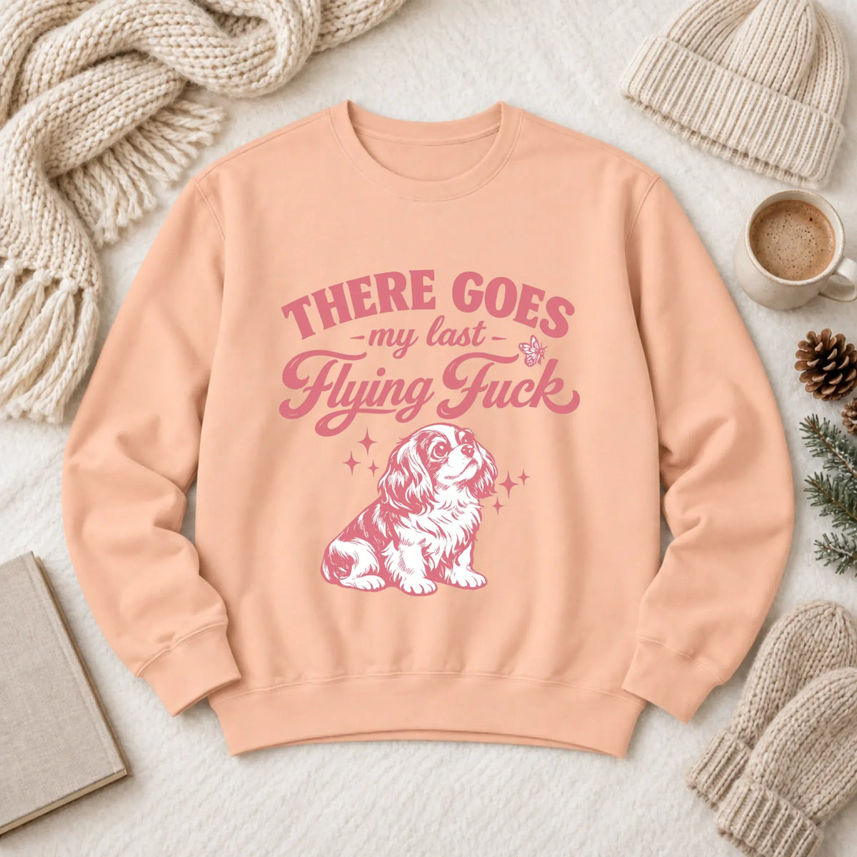 Cavalier King Charles Last Flying Unisex Sweatshirt Peachy