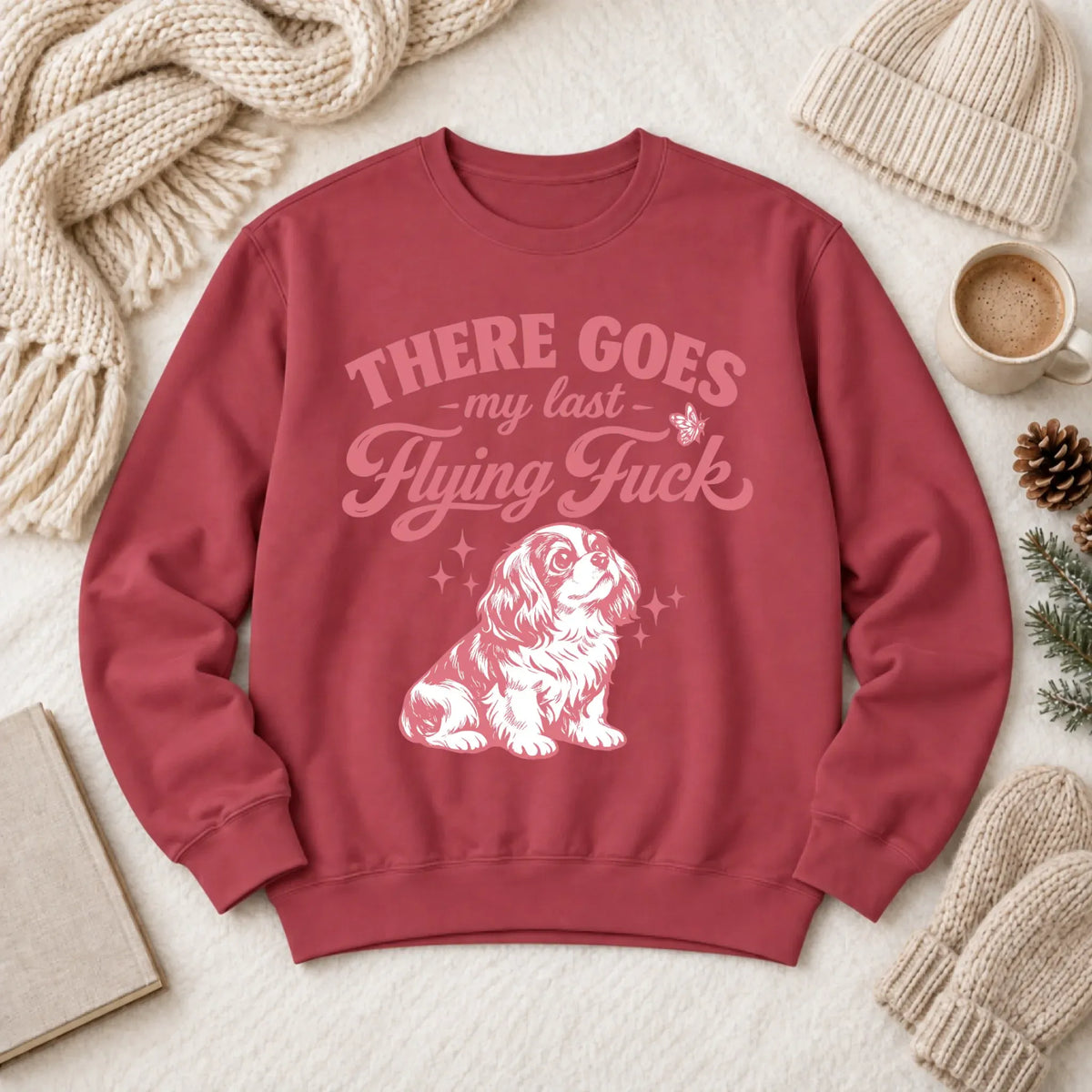 Cavalier King Charles Last Flying Unisex Sweatshirt Crimson