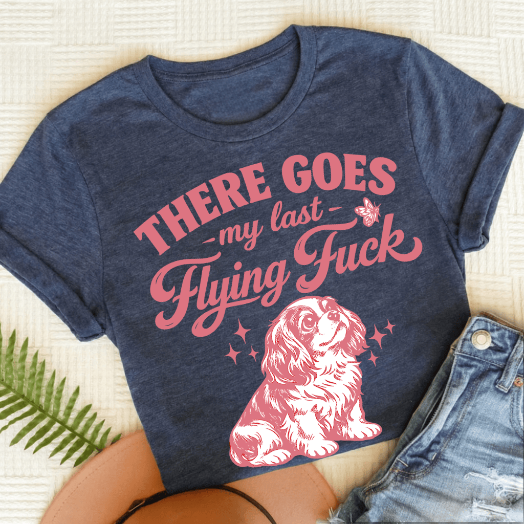 Cavalier King Charles Last Flying Unisex TShirt Heather Navy