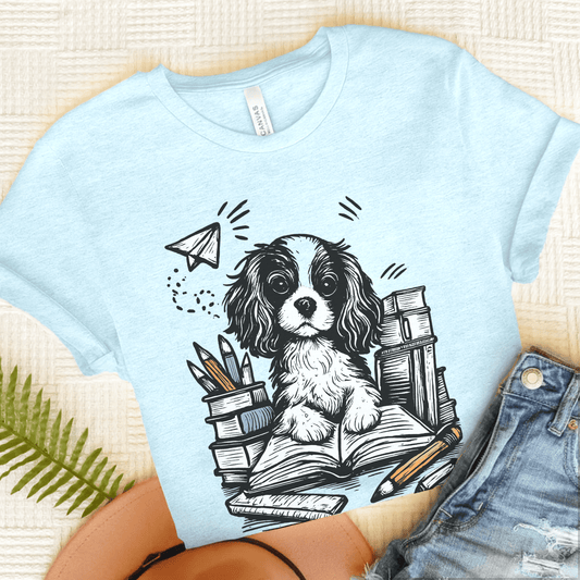 Cavalier 1st Day of School Unisex TShirt Heather Ice Blue