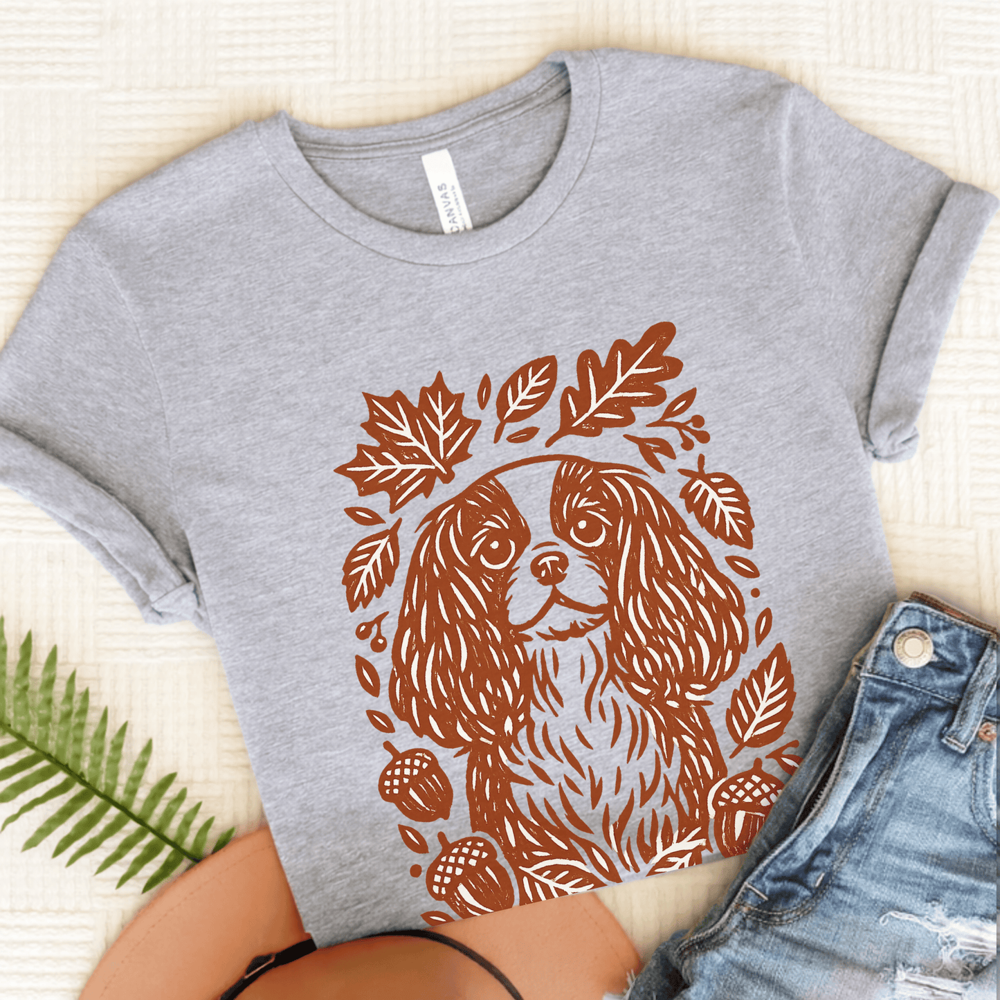 Cavalier Fall Leaves Unisex TShirt Athletic Heather