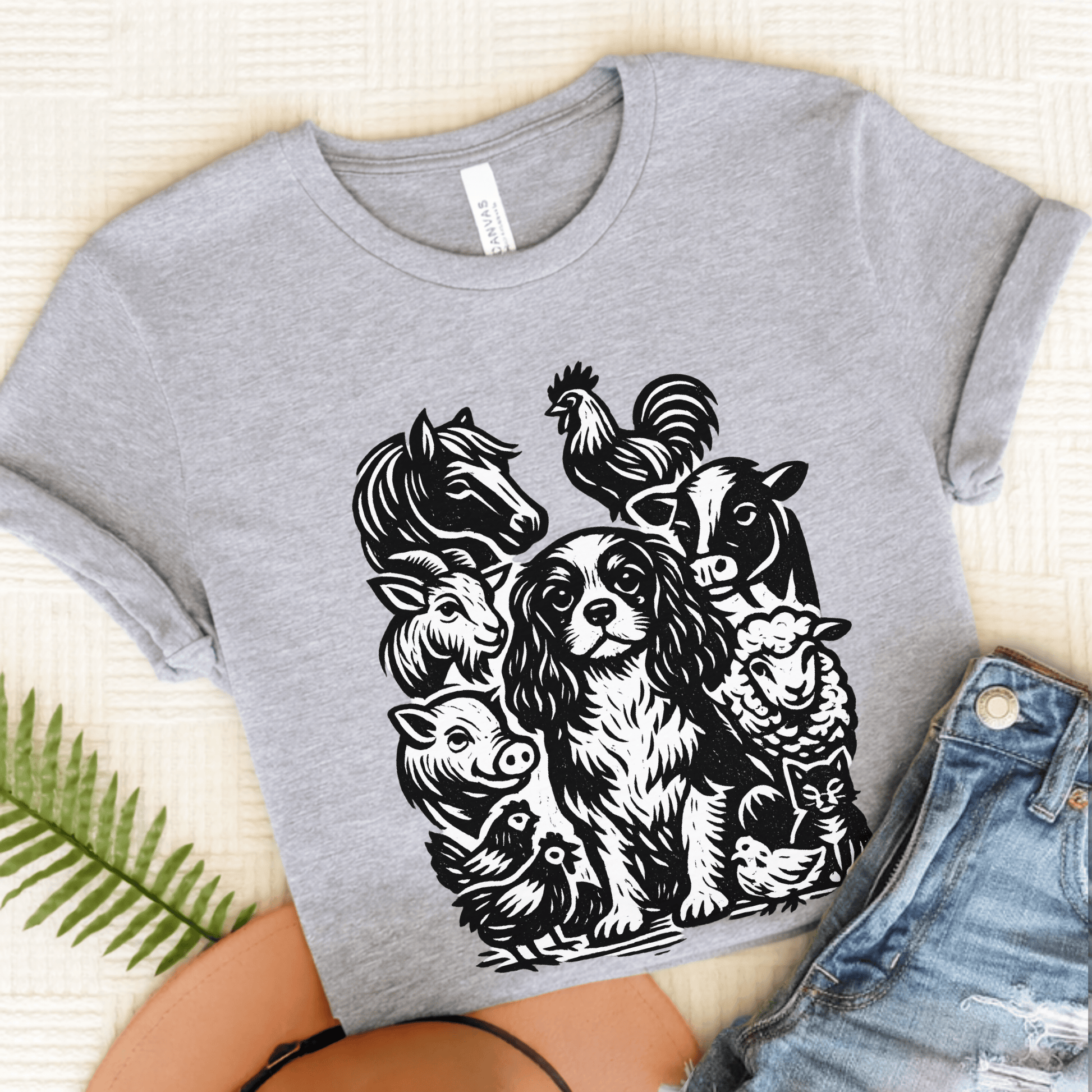 Cavalier Farm Animals Unisex TShirt Athletic Heather