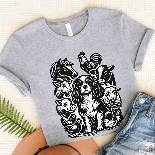 Cavalier Farm Animals Unisex TShirt Athletic Heather