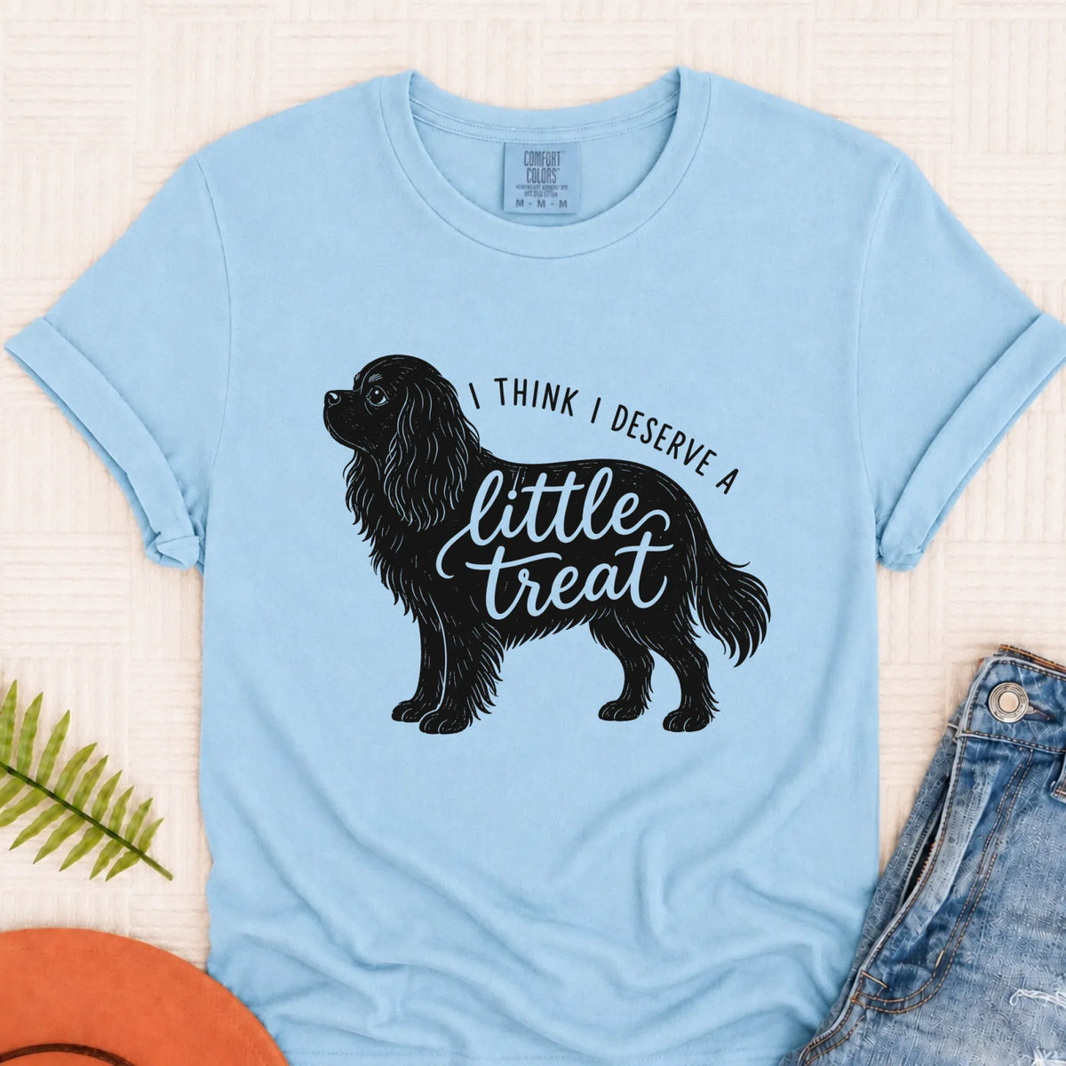 Cavalier King Charles Little Treat Unisex TShirt Chambray