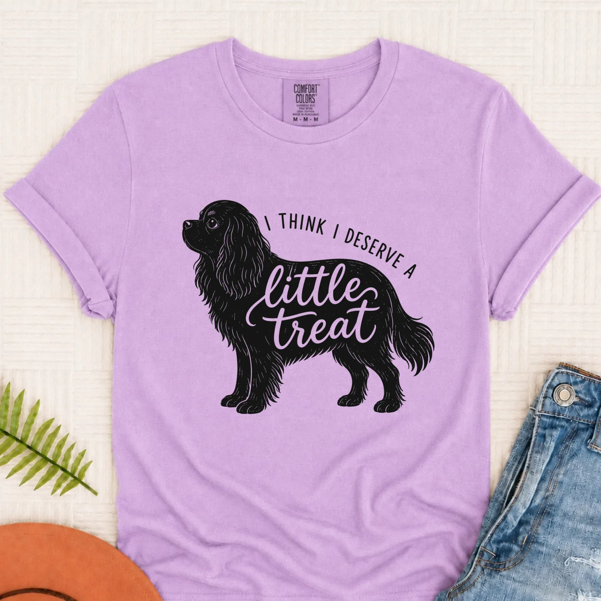 Cavalier King Charles Little Treat Unisex TShirt Orchid