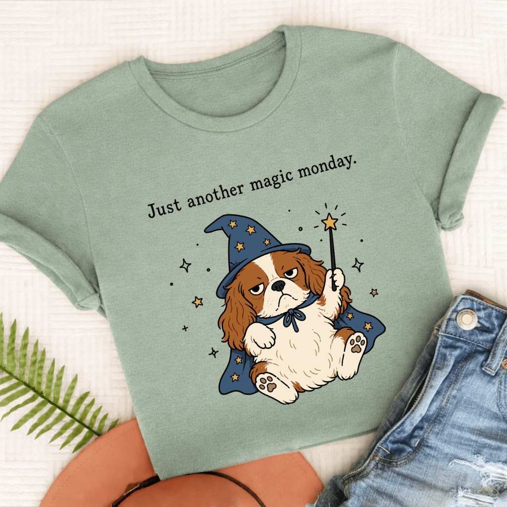 Cavalier King Charles Magic Monday Unisex TShirt Comfort Colors Bay