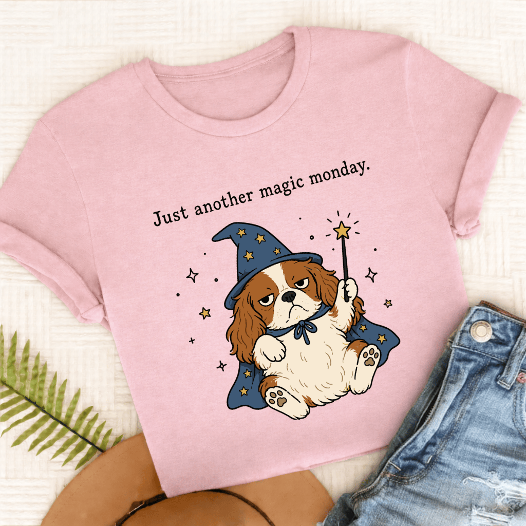 Cavalier King Charles Magic Monday Unisex TShirt Comfort Colors Blossom