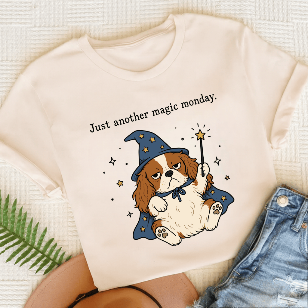 Cavalier King Charles Magic Monday Unisex TShirt Natural