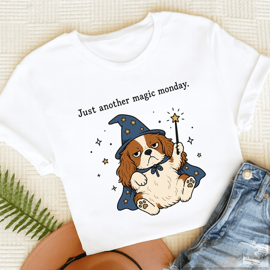 Cavalier King Charles Magic Monday Unisex TShirt White