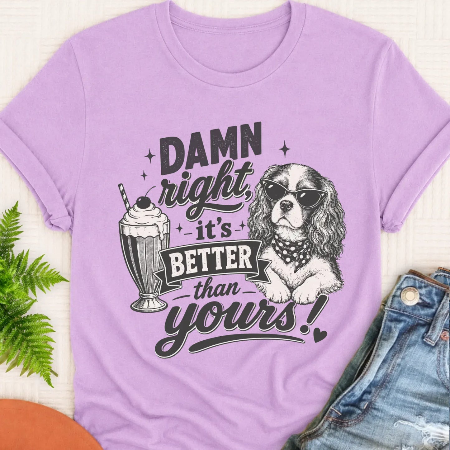T-Shirt Orchid / S Cavalier King Charles Milkshake Unisex TShirt