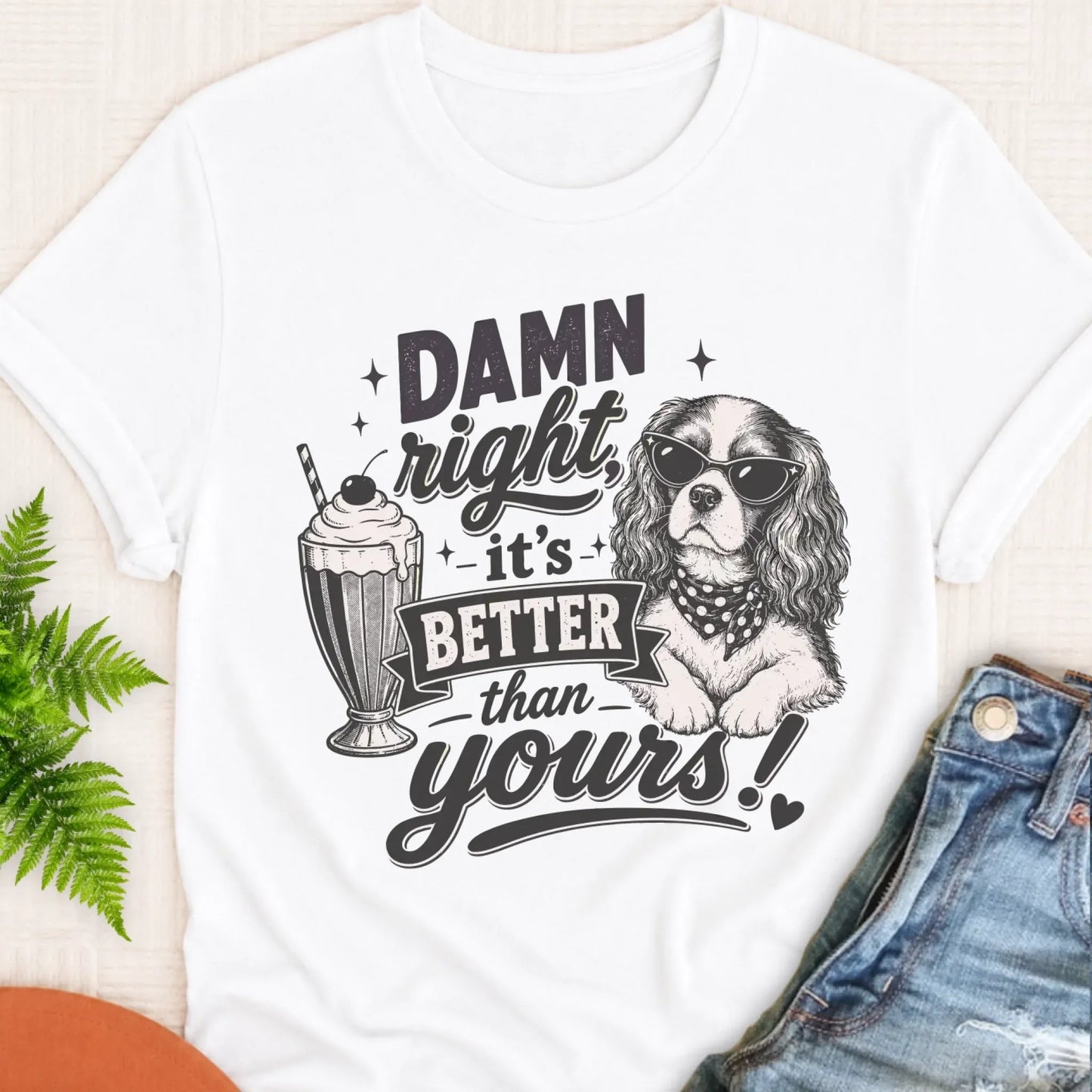 T-Shirt White / S Cavalier King Charles Milkshake Unisex TShirt