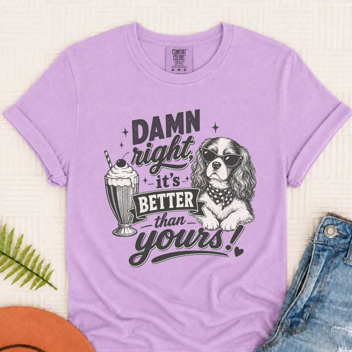 Cavalier King Charles Milkshake Unisex TShirt Orchid