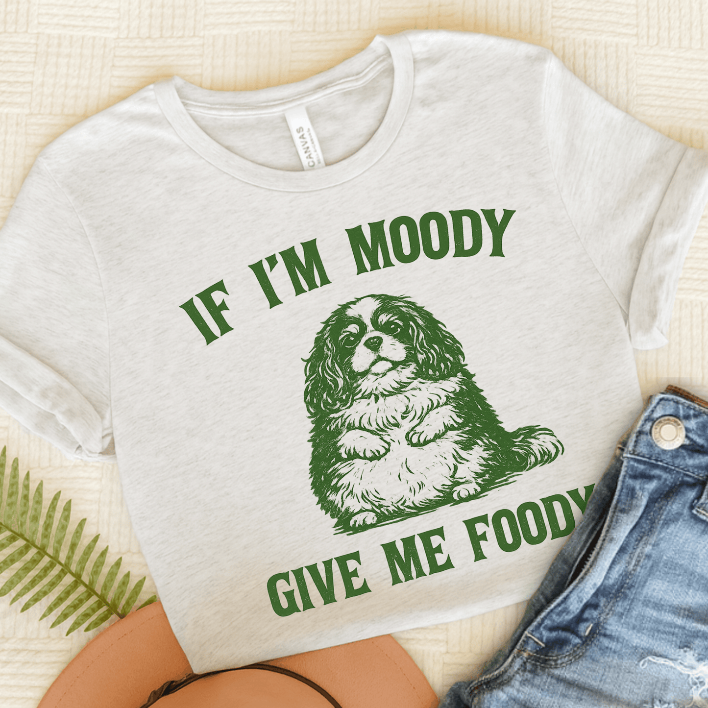 Cavalier Moody Give Me Foody Unisex Tshirt Ash