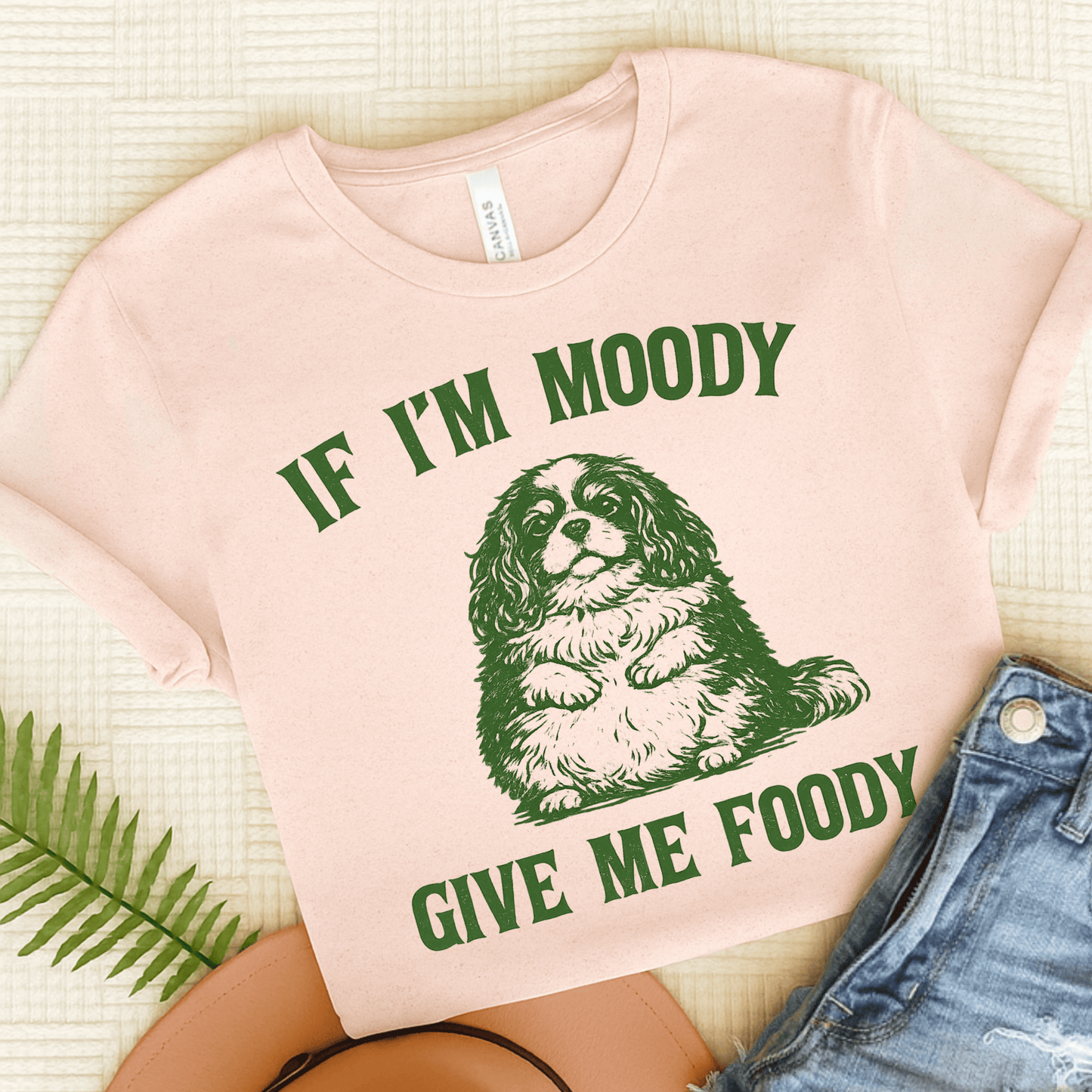 Cavalier Moody Give Me Foody Unisex Tshirt Soft Pink