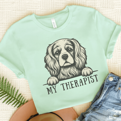 Printify T-Shirt Heather Mint / S Cavalier King Charles My Therapist TShirt