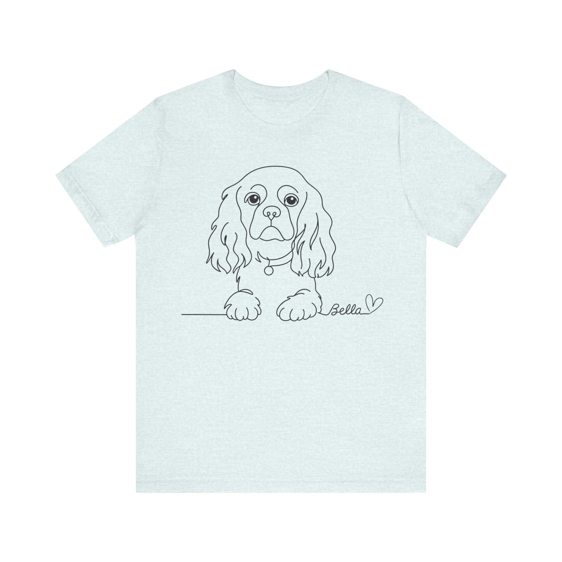 Printify T-Shirt Cavalier King Charles Name Single Line TShirt