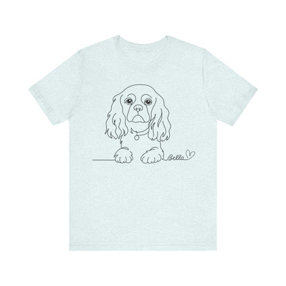 Printify T-Shirt Cavalier King Charles Name Single Line TShirt