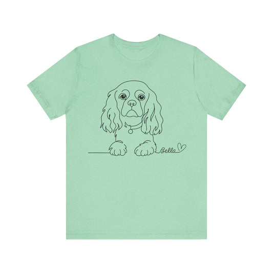 Printify T-Shirt Cavalier King Charles Name Single Line TShirt