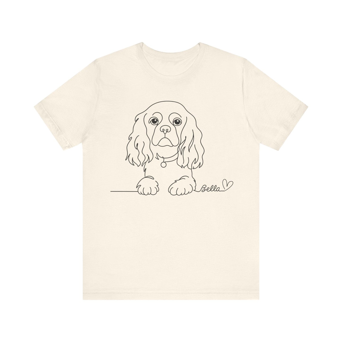 Printify T-Shirt Cavalier King Charles Name Single Line TShirt
