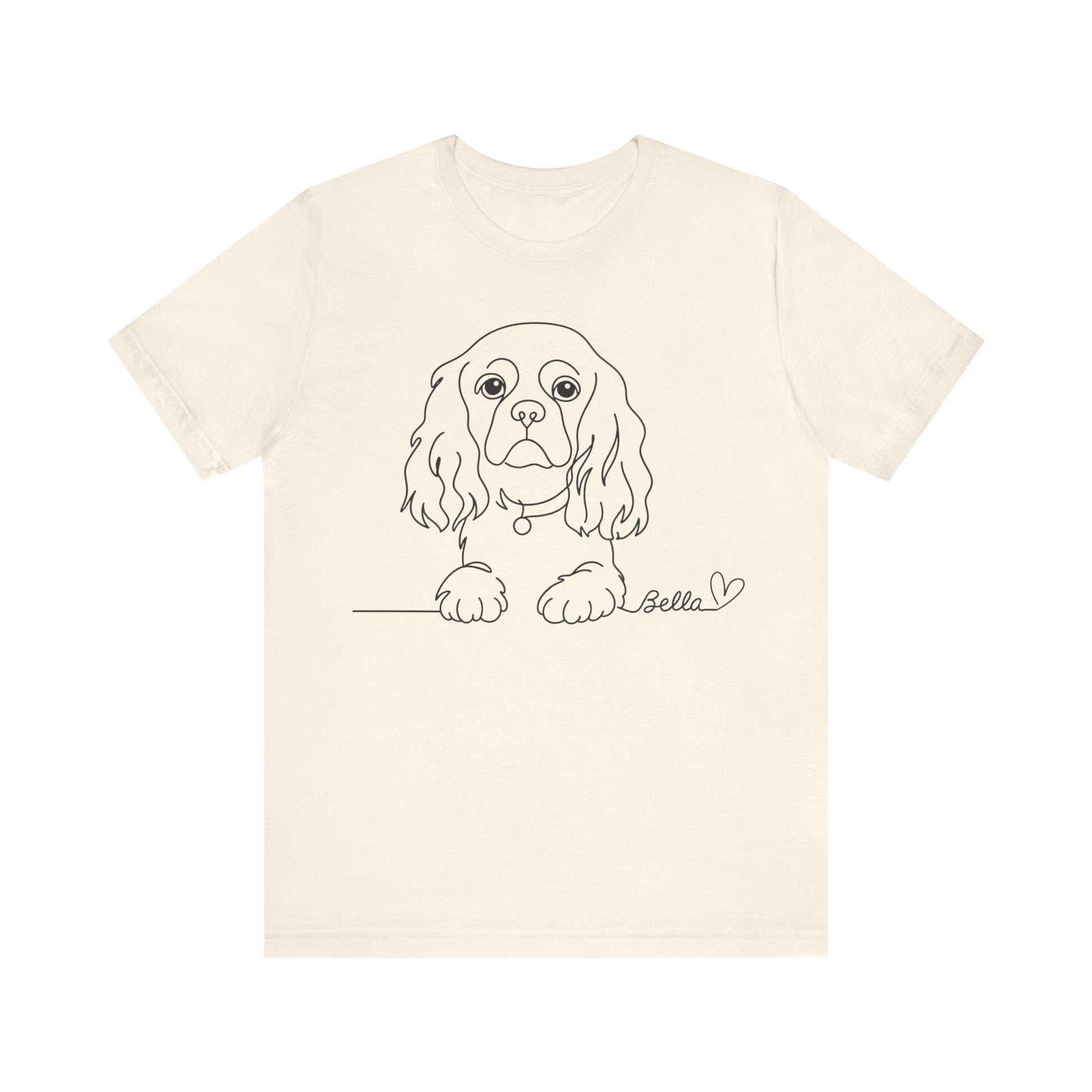 Printify T-Shirt Cavalier King Charles Name Single Line TShirt