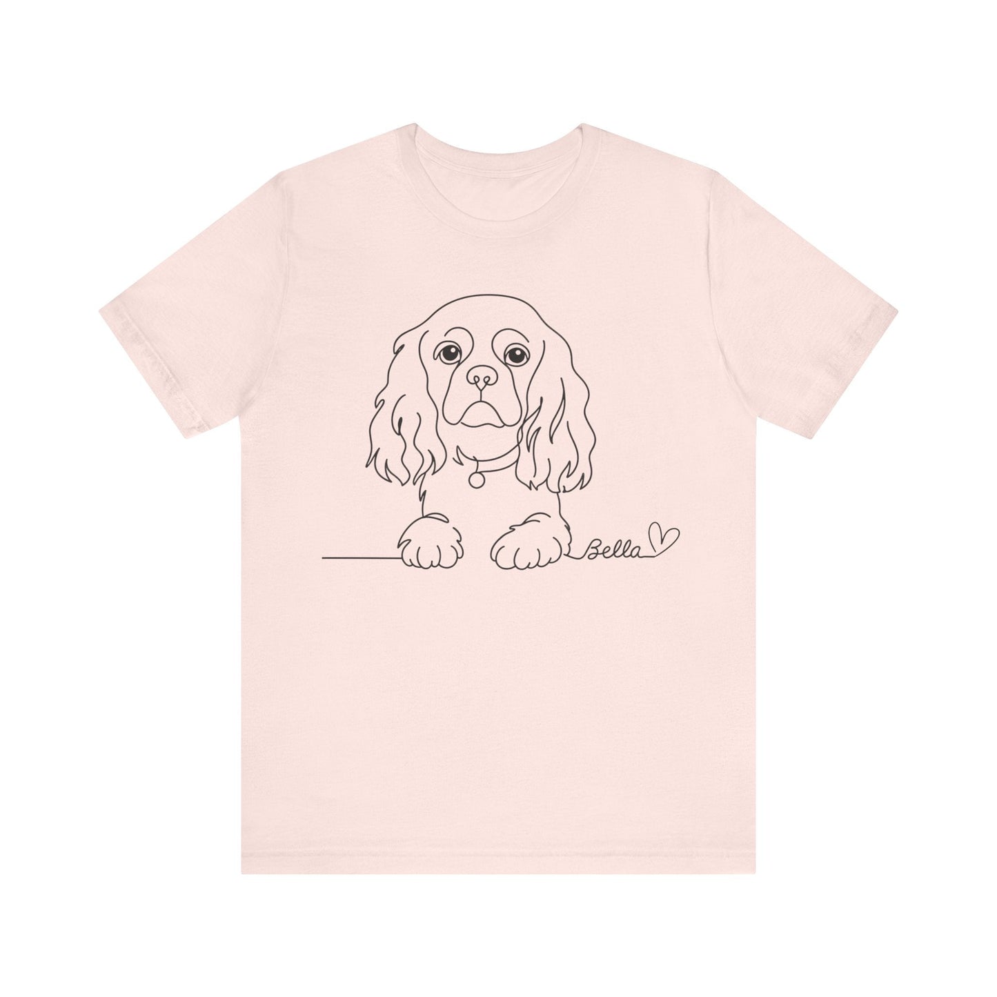 Printify T-Shirt Cavalier King Charles Name Single Line TShirt