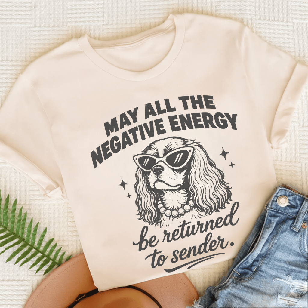 Cavalier King Charles Negative Energry Unisex TShirt Natural