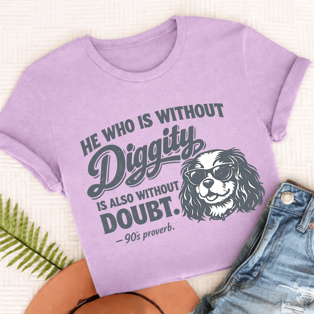 Cavalier King Charles No Diggity Unisex TShirt Comfort Colors Orchid