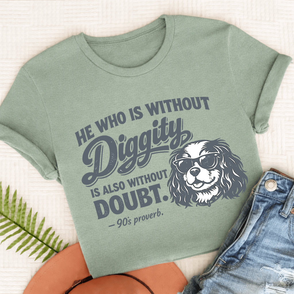 Cavalier King Charles No Diggity Unisex TShirt Comfort Colors Bay
