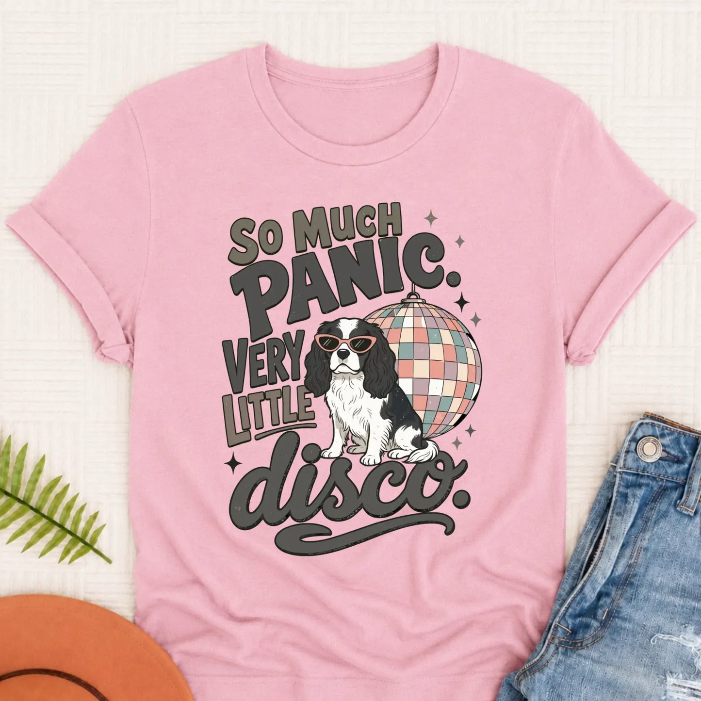 Cavalier King Charles Not Enough Disco Unisex Tshirt Blossom