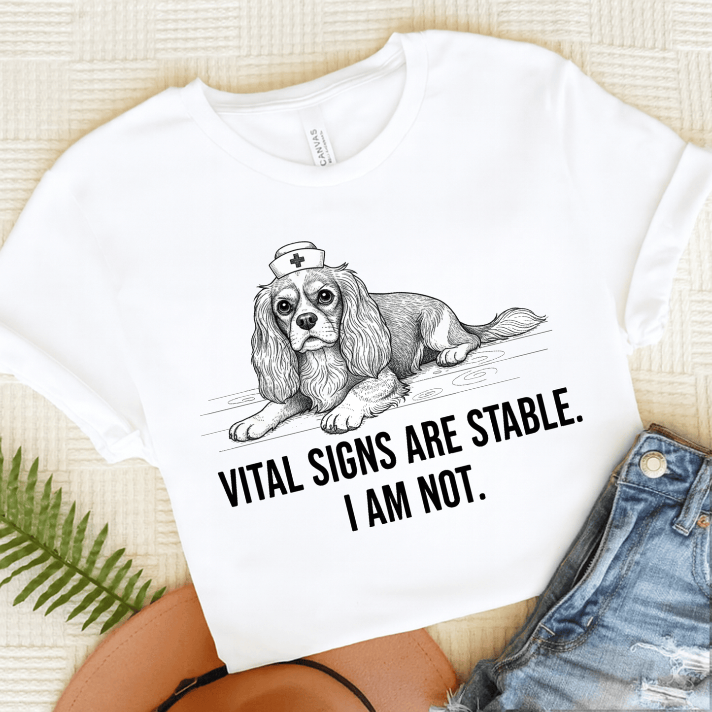 Cavalier Nurse Funny Unisex TShirt White