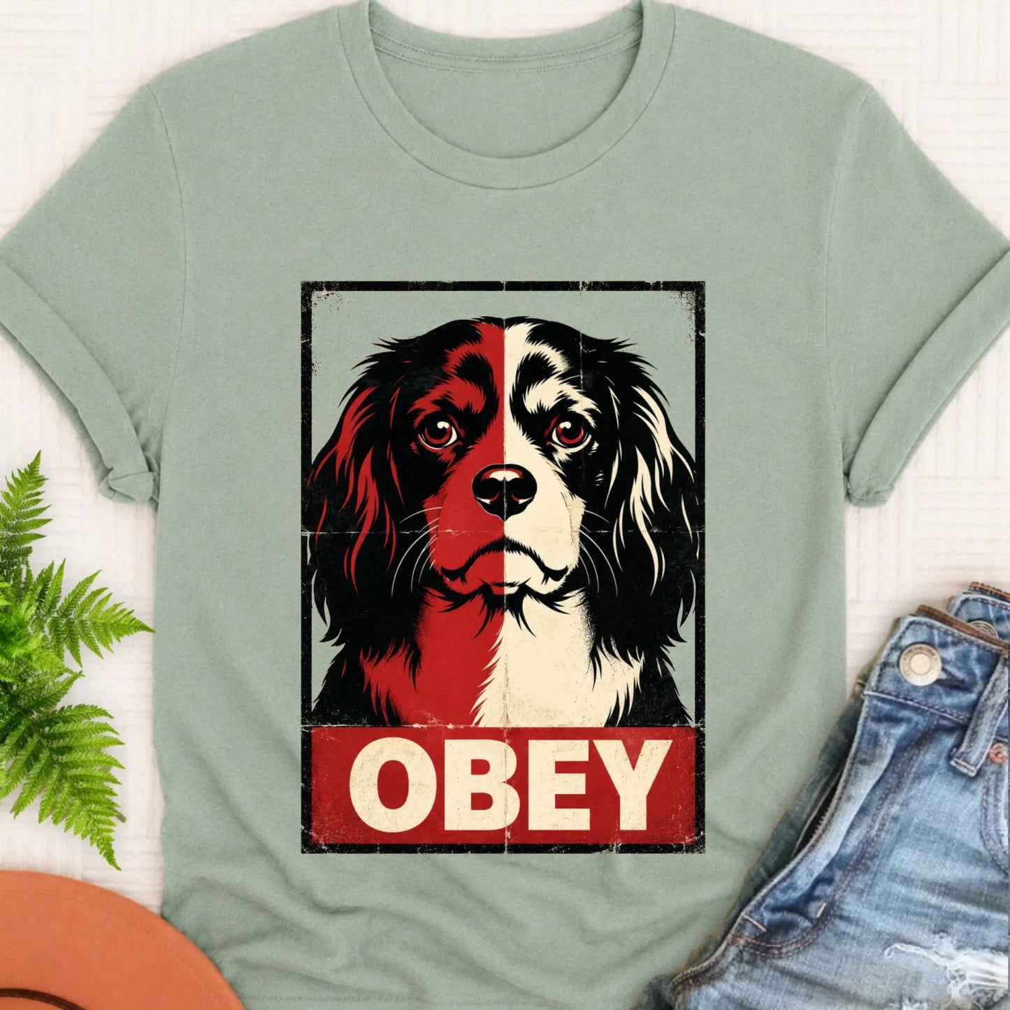 T-Shirt Bay / S Cavalier King Charles Obey Funny Unisex Tshirt