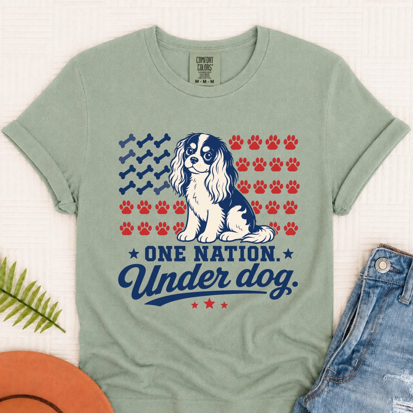 Cavalier King Charles One Nation USA Unisex TShirt Bay