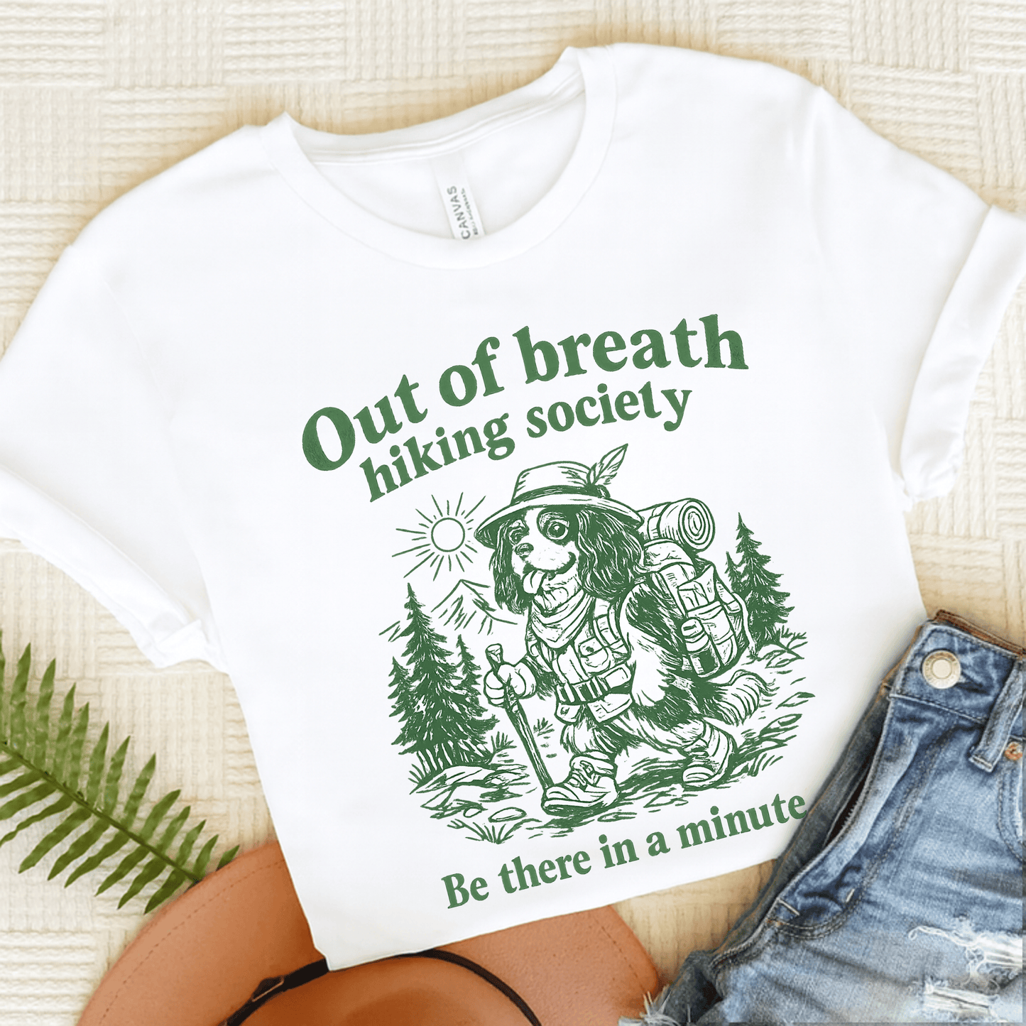 Cavalier Out of Breath Hiking Unisex TShirt White