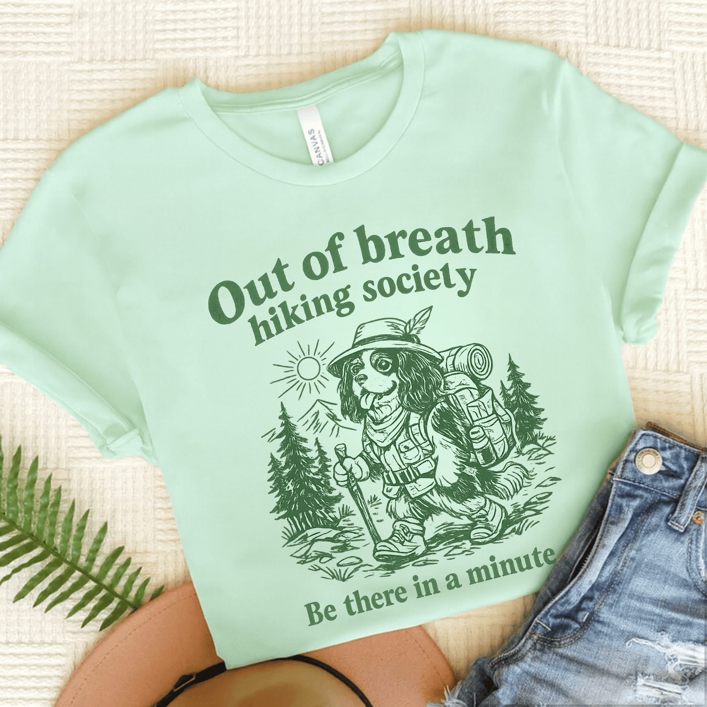 Cavalier Out of Breath Hiking Unisex TShirt Heather Mint